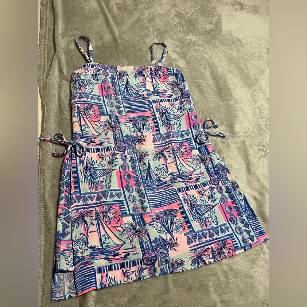 Lilly Pulitzer Tropical Print Dress with Adjustable Straps